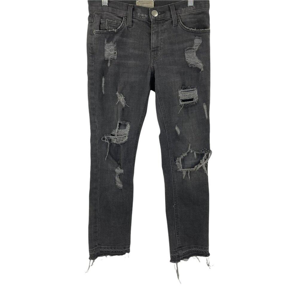 Current/Elliot The Cropped Straight Townhouse Destroy w/let out Hem Size 24 Gray